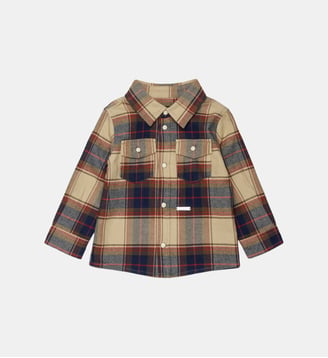 Chemise à carreaux avec logo - Dsquared2 - Gris moyen
