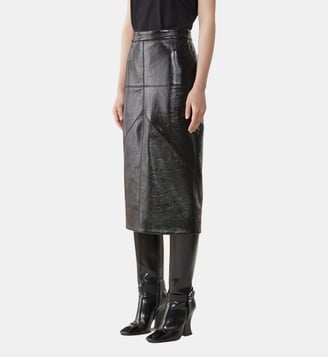 Jupe Droite À Découpes En Vinyle - Lanvin - Noir