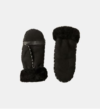 Mouffles Alix Femme Cuir Agneau Double Face - Agnelle - Noir