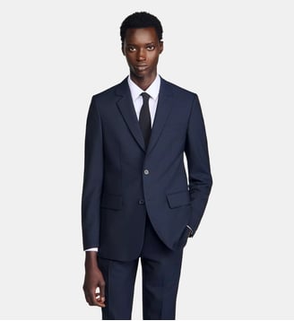 Veste de costume en laine - Sandro - Marine
