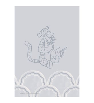 Poster Disney - Disney's Tigger Cloudy Blue Sketch - Poster & Frame - Bleu