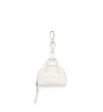Porte-clés en naplak froissé et brillant - Diesel - Blanc