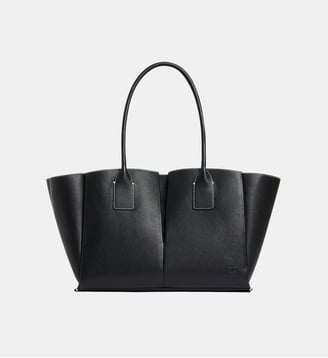 Grand sac cabas Elena en cuir grainé - Le Tanneur - Noir