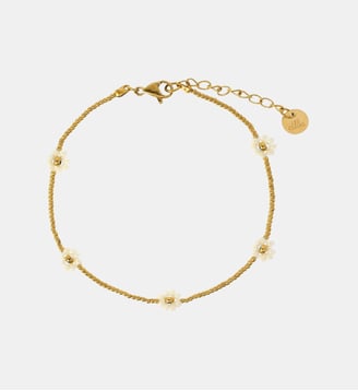 Bracelet  Prairie avec fleurs à perles Miyuki - Les Cléias - Doré blanc