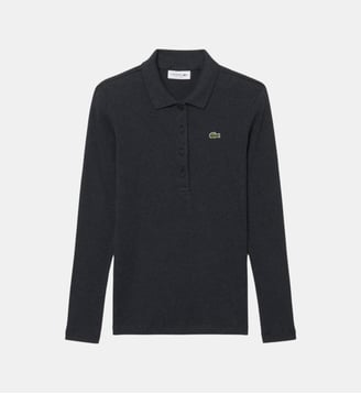 Polo slim fit L.12.D coton côtelé - Lacoste - Gris foncé