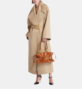 Trench long en gabardine de coton - Balmain - Beige