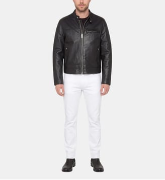 Blouson biker, cuir d'agneau Schott