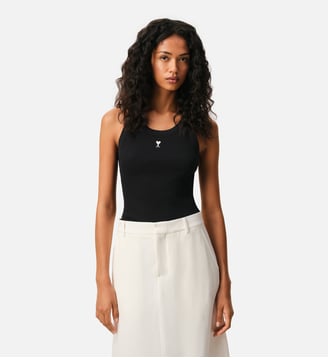 Debardeur Ami De Coeur en Coton - AMI Paris - Noir et blanc crème