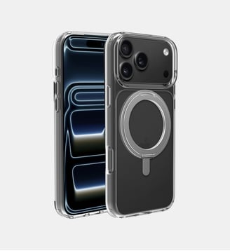 Coque iPhone 18 Pro transparente magnétique - Essentiel B - Noir