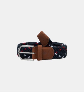 Ceinture tressée BELT - Faguo - Marine et rouge
