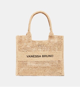 Grand Panier Raphia Crocheté - Vanessa Bruno - Sable et noir