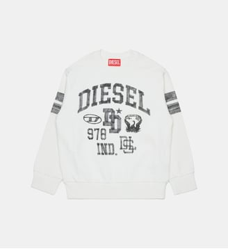 Sweat-shirt col rond avec logo - Diesel Kids - Blanc cassé