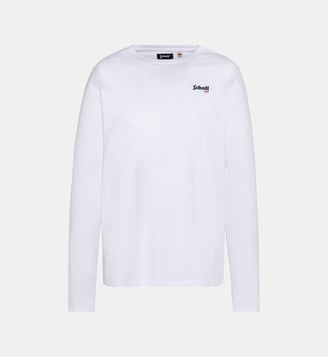 T-shirt à manches longues brodé - Schott - Blanc