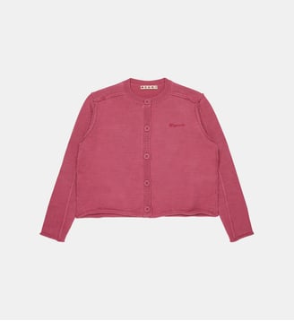 Cardigan en maille avec logo - Marni - Orchidée rose
