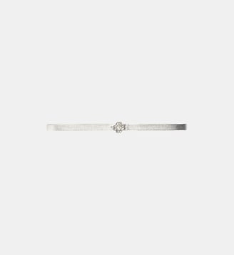 Ceinture en cuir boucle signature - Maje - Argenté