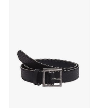ceinture en cuir à boules métal - Agnès b. - Noir