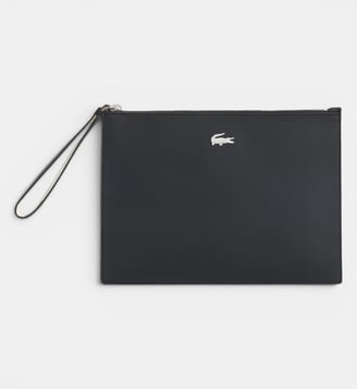Pochette Anna en toile enduite piquée - Lacoste - Noir