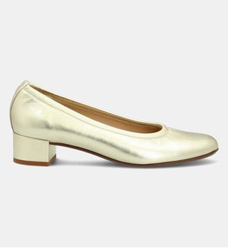 Ballerine varsovie - cuir lisse - Manfield - Métalisé