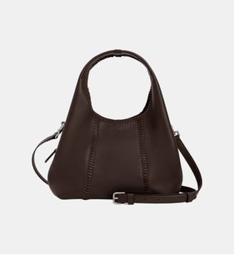 Petit sac à main Juliette en cuir lisse et surpiqûres - Le Tanneur - Marron arabica