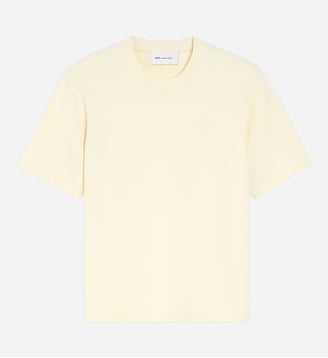 T-shirt Ami De Coeur Embossé unisexe en Coton - AMI Paris - Ivoire