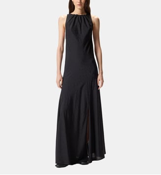 Robe longue en viscose jacquar - Pinko - Limousine noire