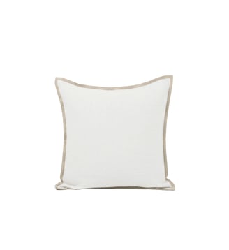 housse de coussin  100% coton et point de bourdon contrasté - Madura - Blanc et bourdon naturel