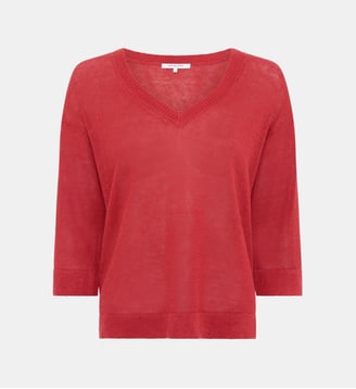 Pull V ample en lin - LYLOU - Gerard Darel - Rouge