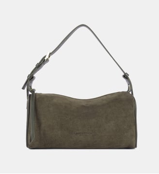 Sac rectangle Suède en cuir - Lancaster - Kaki