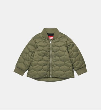 Veste matelassée légère avec logo imprimé - Diesel Kids - Kaki