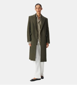 Manteau long droit lainage Ikks