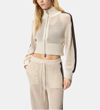 Sweat-shirt cropped ajouré avec bandes Pinko