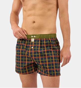 Caleçon Urban tartan en coton biologique - Billybelt - Vert foncé