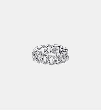 Bague Maille Cubaine Pavée Pandora