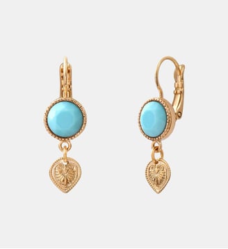 Boucles d'oreilles dormeuses   - Mindoro - Satellite - Bleu turquoise