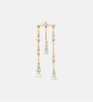 Boucle d'oreille puce pendante Pluie de Neige argent - Nebuleuse Bijoux - Or