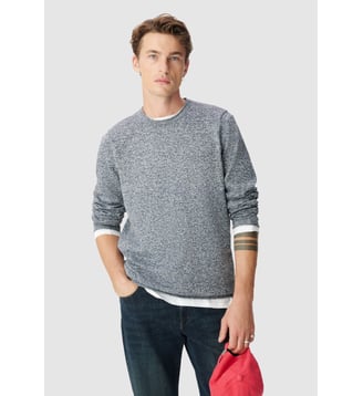 Pull tricot mouliné - Ikks - Bleu marine