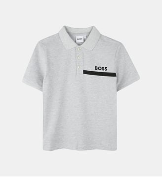 Polo manches courtes - BOSS Kidswear - Gris chine