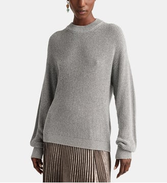 Tricot windsor en viscose lurex - Momonì - Argent