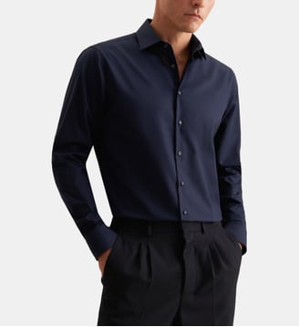 Chemise d'affaires 1/1 Shaped Col Kent - Seidensticker - Bleu foncé