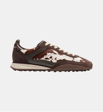 Baskets basses Bridge MKII Cow Print Brown en cuir et nylon - Hoff - Marron