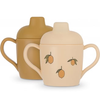 Lot de 2 tasses à bec - Konges Slojd - Ecru