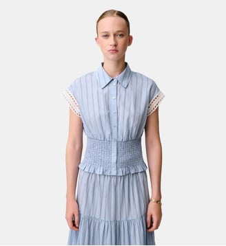 Chemise rayée sans manches - Claudie Pierlot - Bicolore