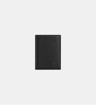 Portefeuille vertical en cuir de chèvre noir Brooklyn - Serge Blanco - Noir