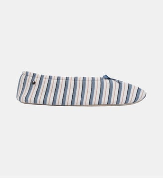 Chaussons ballerines velours félin et noeud-Léopard-41/42 - Isotoner - Rayure marinière