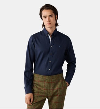 Chemise Coupe Ajustée Flanelle Multi Passepoils Hackett London