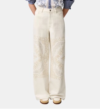 Jean denim broderie CP - Claudie Pierlot - Denim ecru