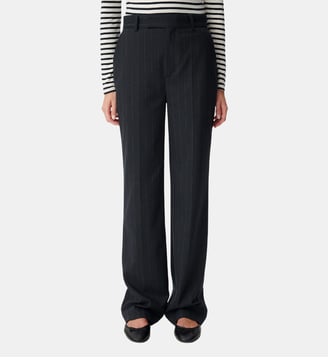 Pantalon de tailleur rayures lurex - Ikks - Bleu marine