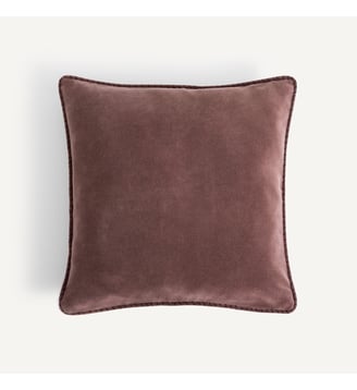 Housse de coussin velours de coton lavé - AM.PM - Lie de vin
