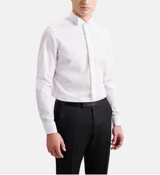 Chemise de soirée Manche longue Shaped Col Cassé - Seidensticker - Blanc