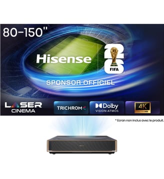 Vidéoprojecteur home cinéma PT1 4K, ultra courte focale, tri-laser, IMAX Enhanced, Dolby Vision - Hisense - Noir